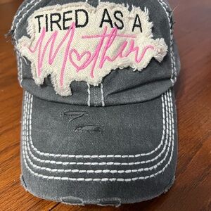 KBETHOS Gray Distressed 'Tired as a Mother' Cap